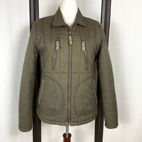 Thursday Island Jackets & Blazers - Thursday Island Olive Green Quilted Jacket Flannel Lined Urban Vintage Size XL
